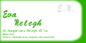 eva melegh business card